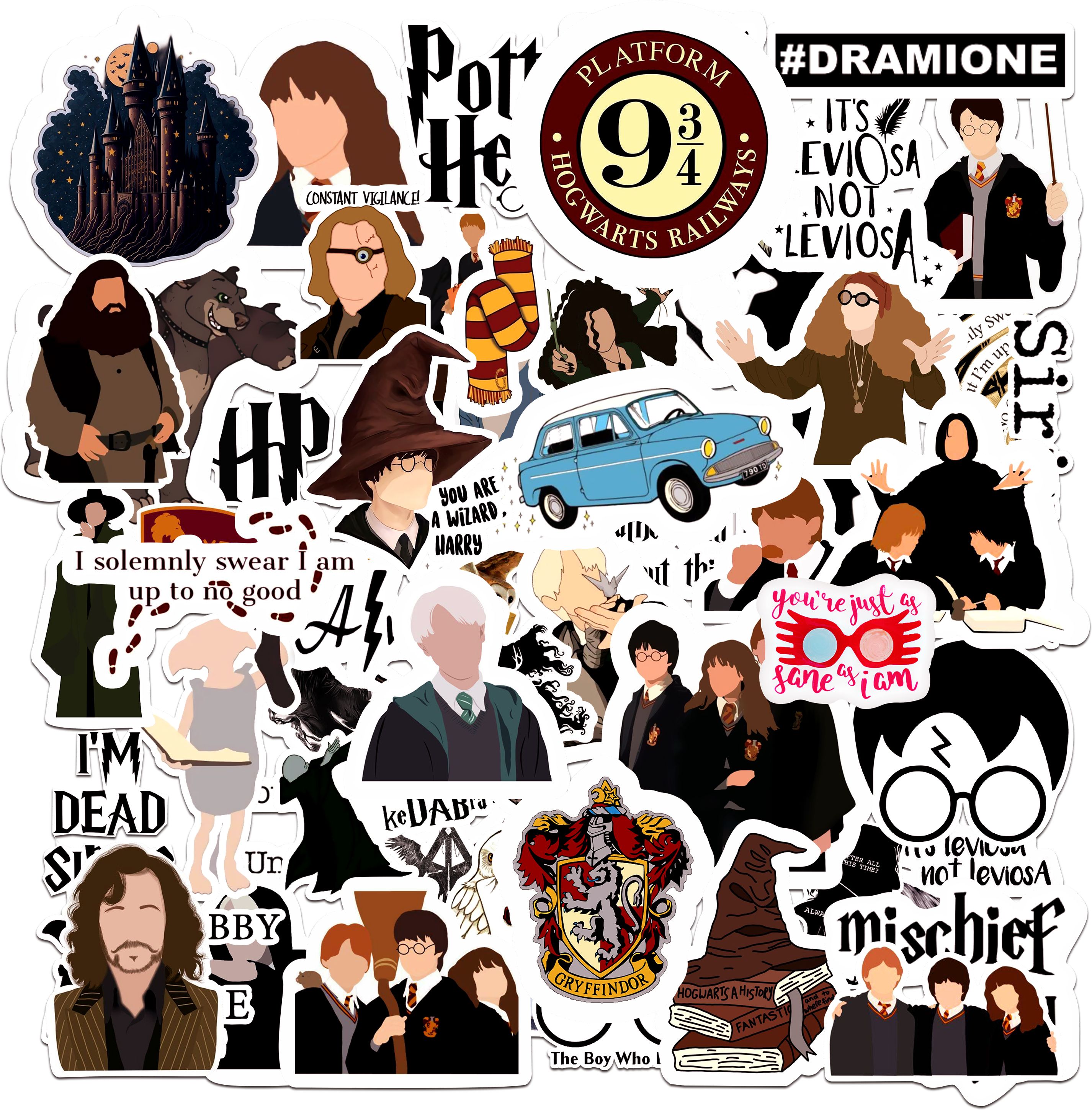 2.5 inch Magical Harry Potter Vinyl Laptop, Phone, Guitar Stickers Durable, Waterproof Self Adhesive Sticker-image-2