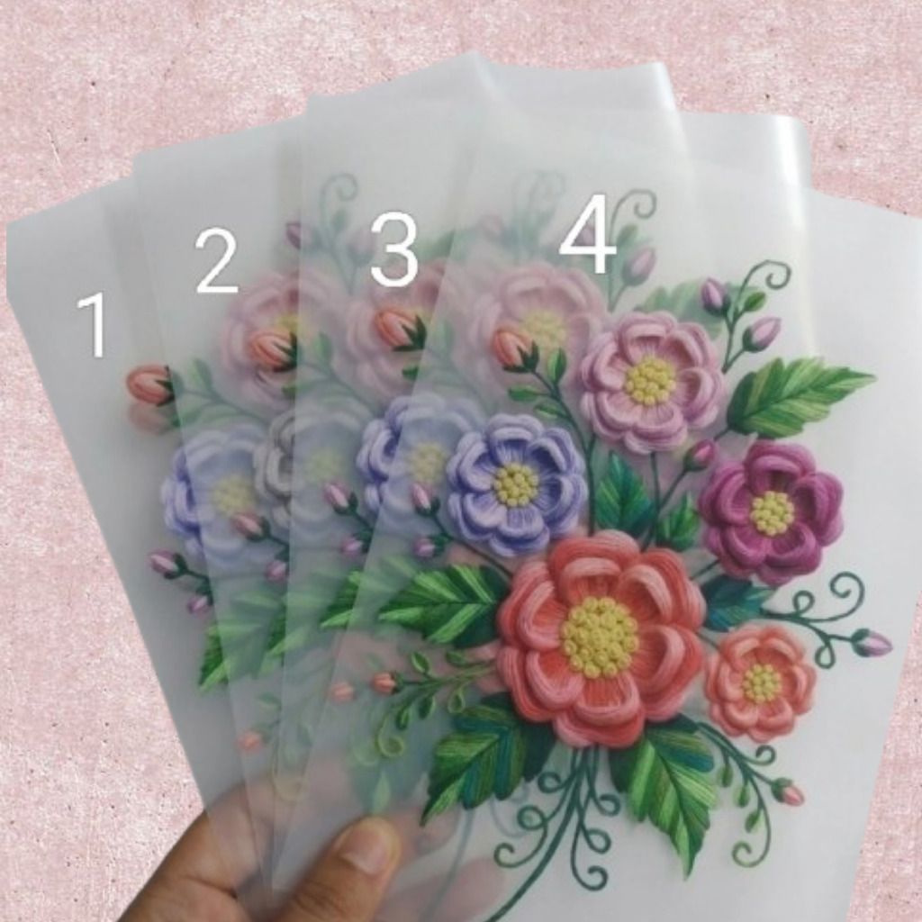 brafee 10 inch Artistic Floral Print Transparent Craft Sheet Self Adhesive Sticker-picture-5