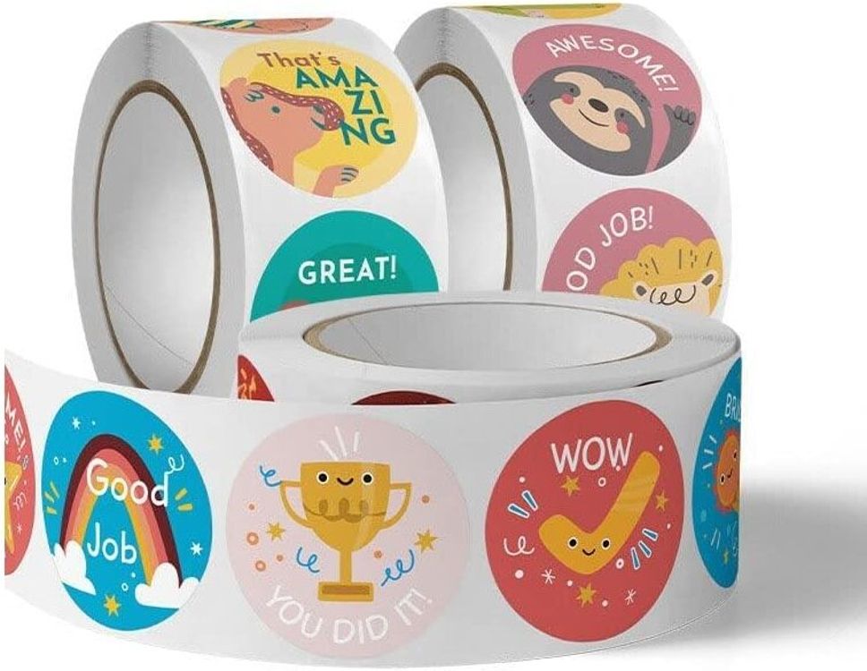 touchcart 6.5 cm 500PCS Motivational Reward Stickers for Kids – 1-Inch, Fun & Colorful (2Pcs) Self Adhesive Sticker-picture-16