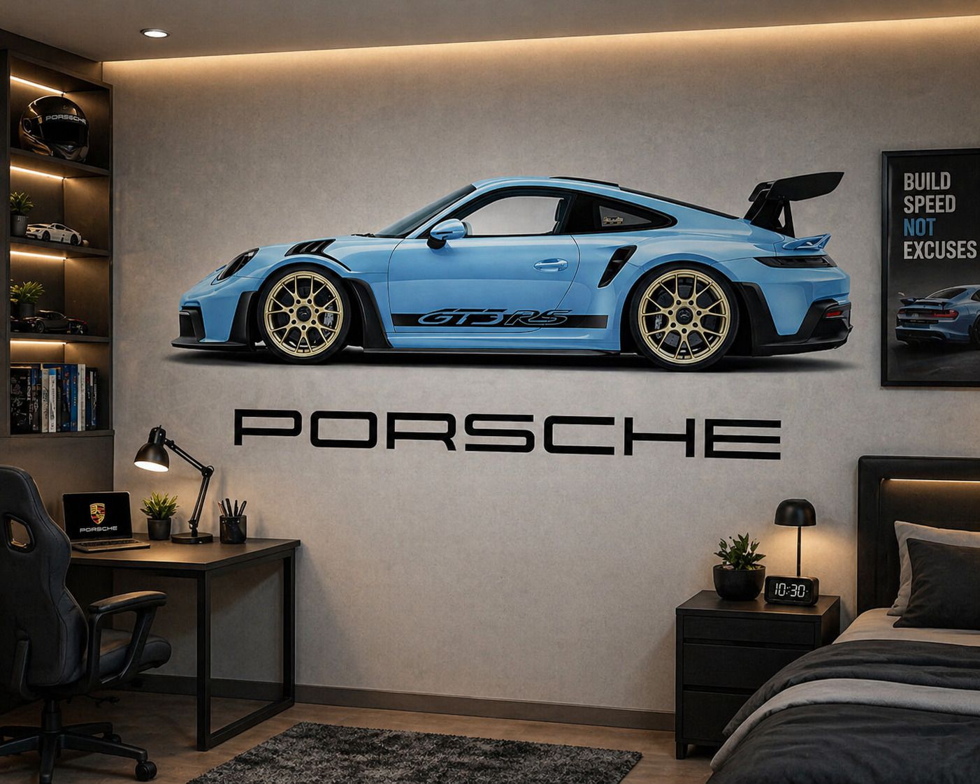 60 cm 59 cm Car Mountain jeeps, Racing car Wall Sticker Big size sticker, 3D sticker Self Adhesive Sticker-image-8