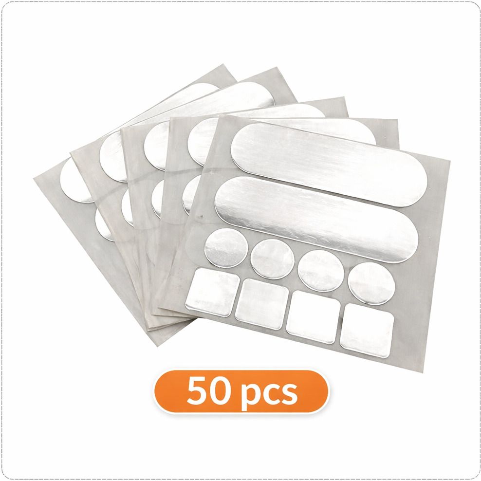 2 inch 50 Pcs Stainless Steel Repair Patch Stickers | Self-Adhesive Metal Patch Self Adhesive Sticker-image-3