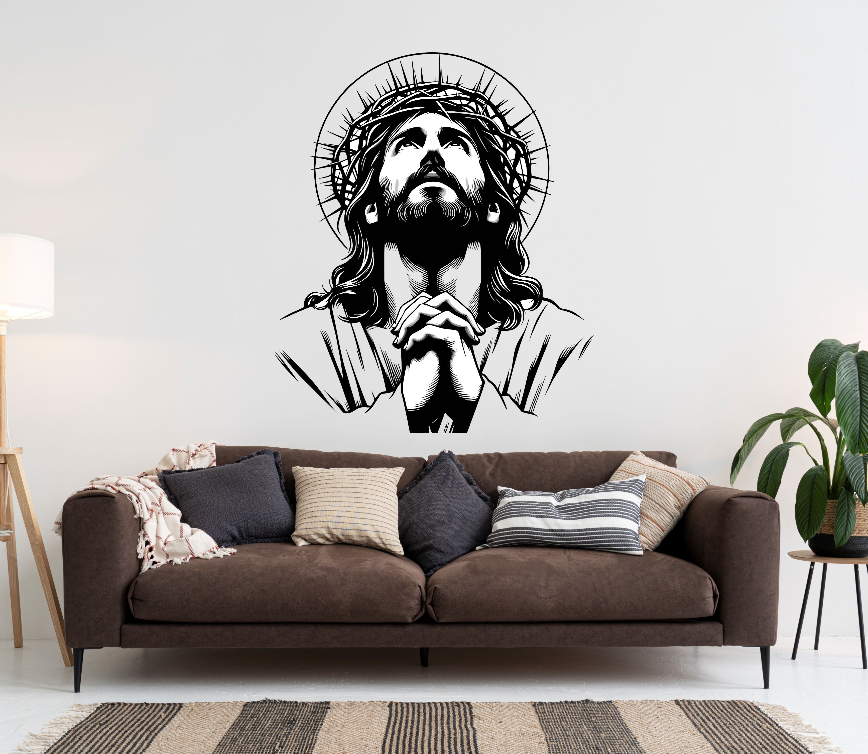 annurcreation 24 inch Jesus christ Wall sticker for Hall, Living room, bed room Self Adhesive Sticker-picture-12