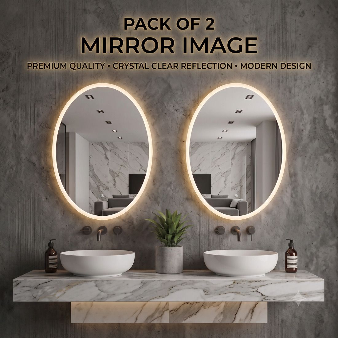 30 inch Pack of 2 Frameless Rectan0gle Wall Mirror, 20 x 30 cm Decorative Double-sided Sticker-image-42