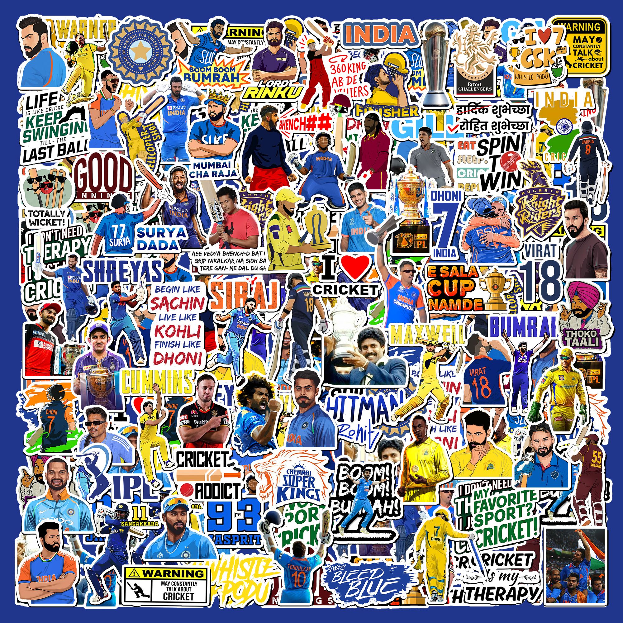 modern gallery mart 2 inch Cricket Stickers For Laptop, Journal, Guitar, Mobile Phone For Cricket Fans Self Adhesive Sticker-picture-17