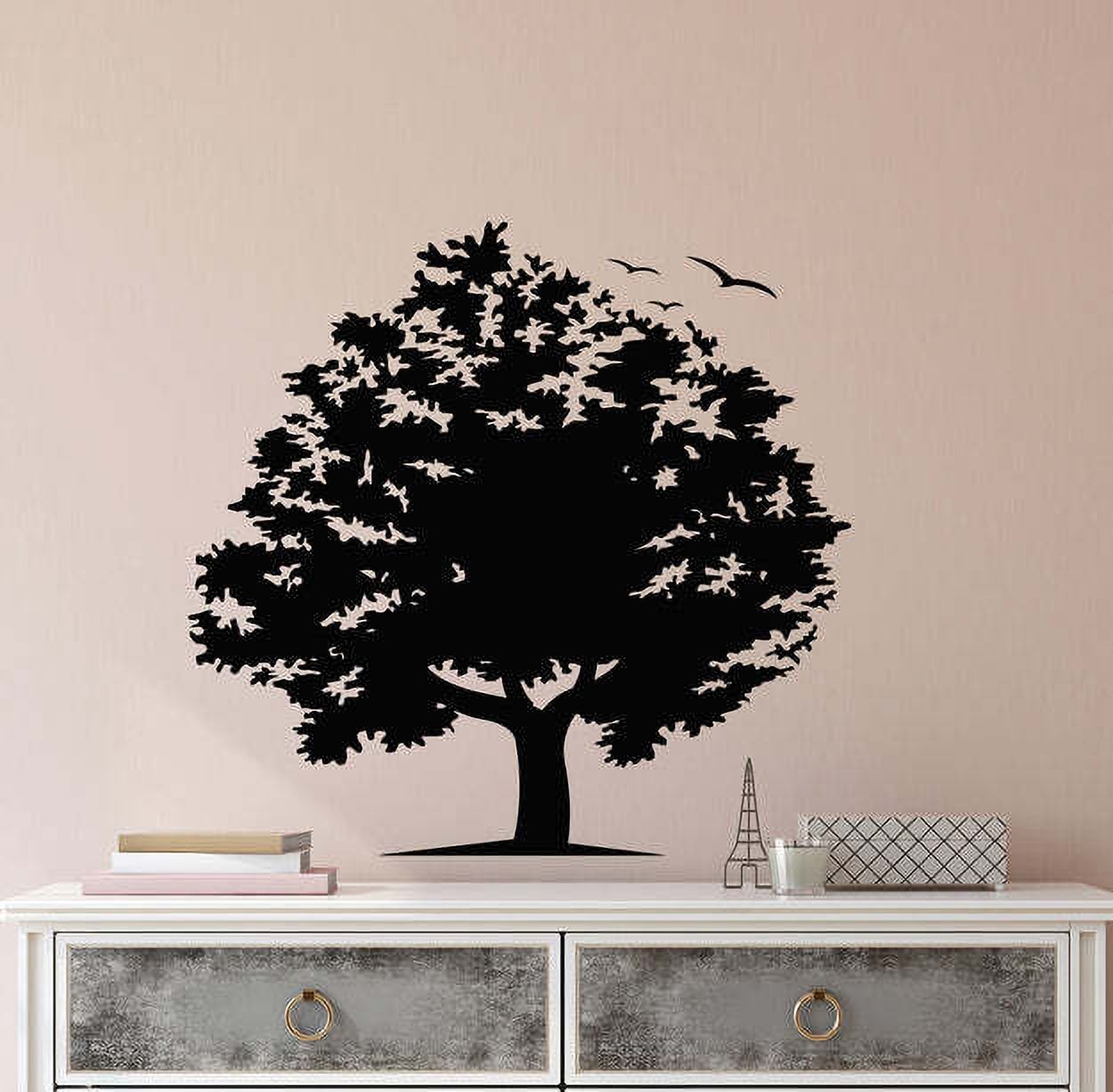 27 cm Tree Branches Birds Living Room 27 x 27 cm Self Adhesive Sticker-image-3