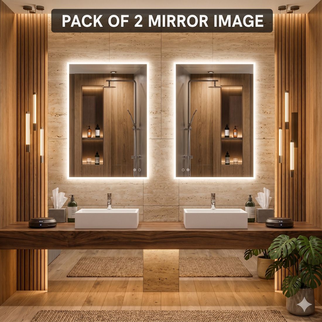 30 inch Pack of 2 Frameless Rectan0gle Wall Mirror, 20 x 30 cm Decorative Double-sided Sticker-image-40