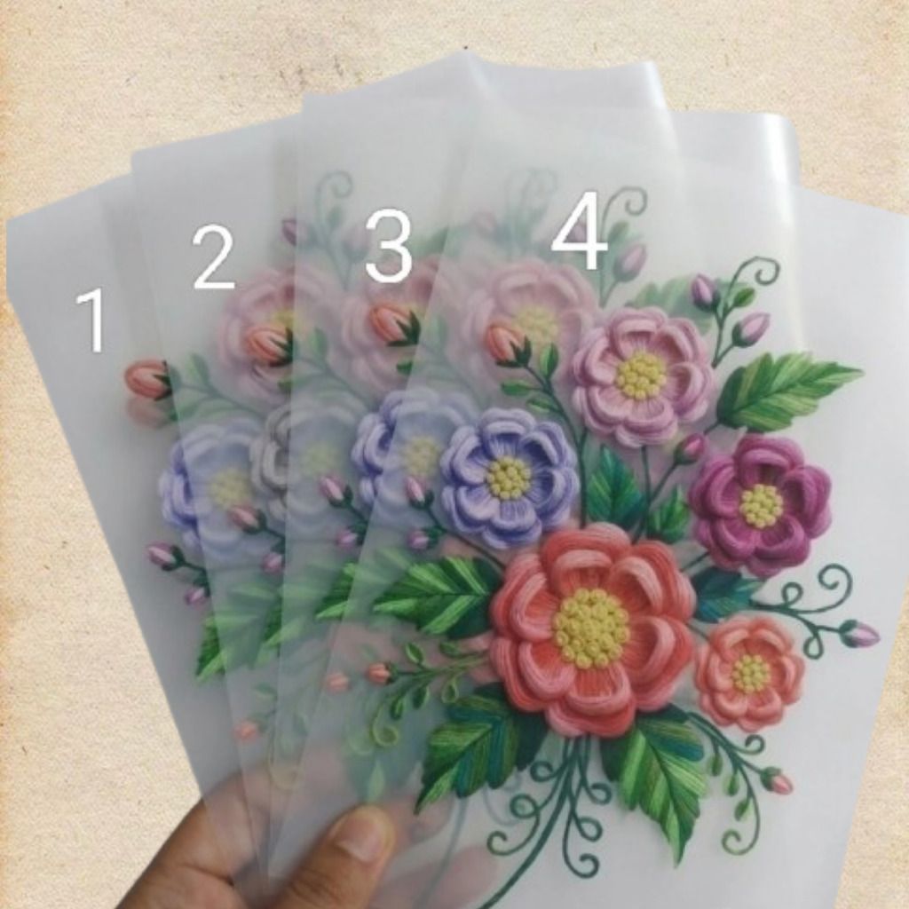10 inch Charming Bloom Print Transparent Craft Sheet Self Adhesive Sticker-image-3
