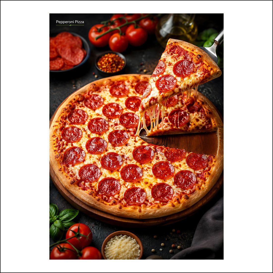 42 cm Pepperoni Pizza A3 Portrait Sticker Self Adhesive Sticker-image-45