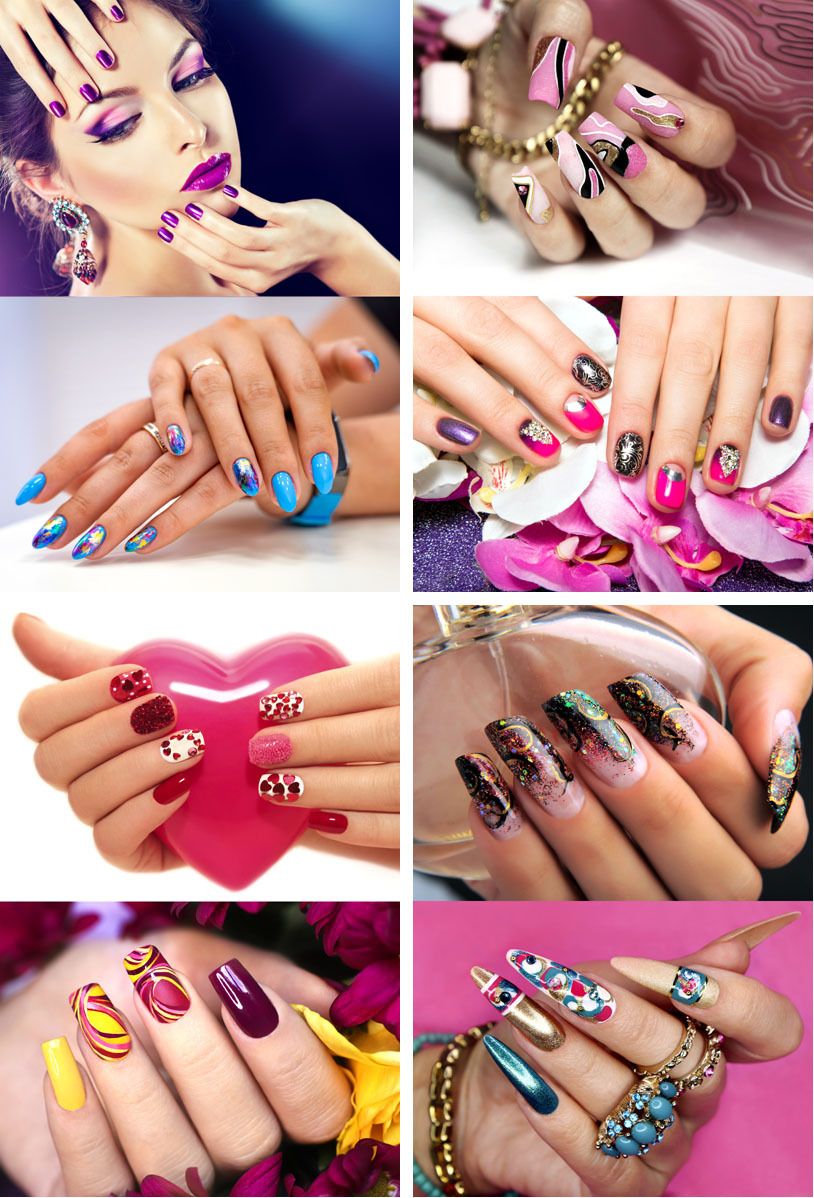 47 cm Colorful Nail Art Design Sticker Wall Poster for Beauty Parlour Size 47x32CM Self Adhesive Sticker-image-46
