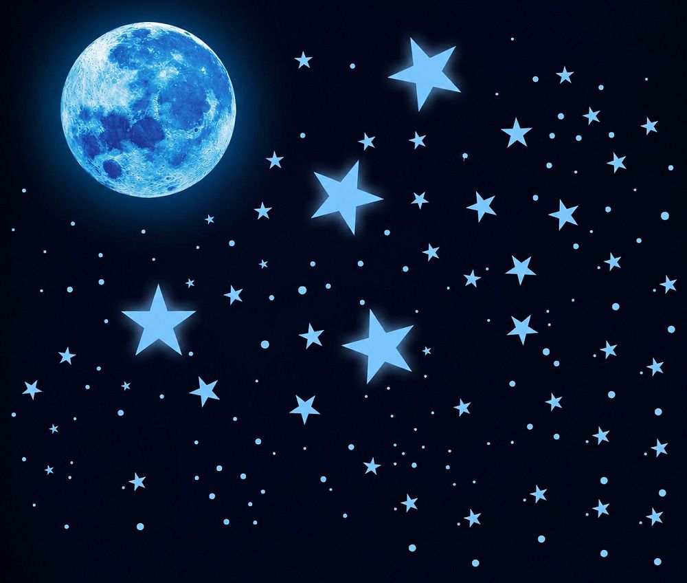 30 cm Glow in The Dark Stars for Ceiling,Glow in The Dark Stars and Moon Wall Decals Glow in the Dark Sticker-image-3