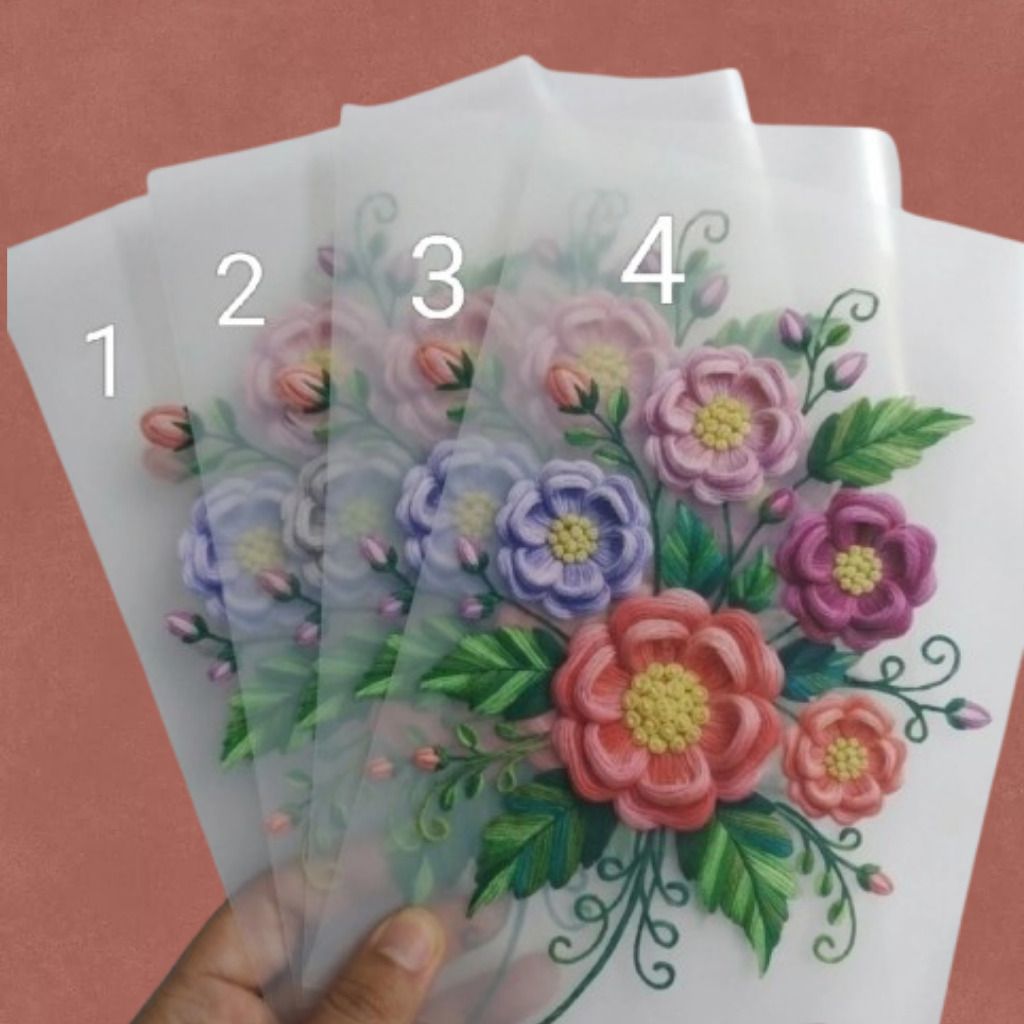 10 inch Floral Art Bouquet Clear Craft Sheet Self Adhesive Sticker-image-12
