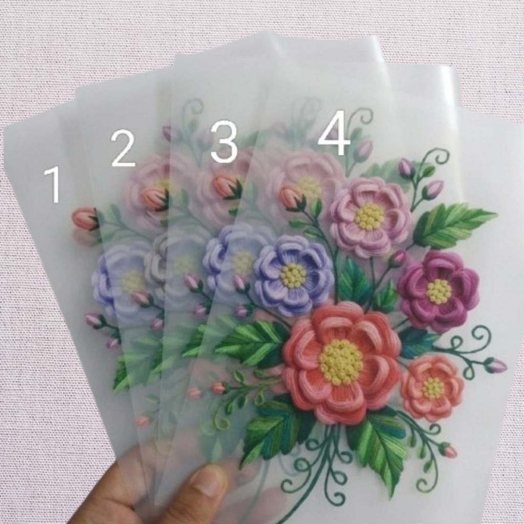10 inch Beautiful Floral Print Clear Decorative Sheet Self Adhesive Sticker-image-36