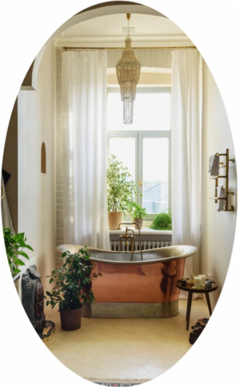 30 cm Oval Shape Wall Mirror Sticker Medium Only For Tiles (Pack of 1) Self Adhesive Sticker-image-25