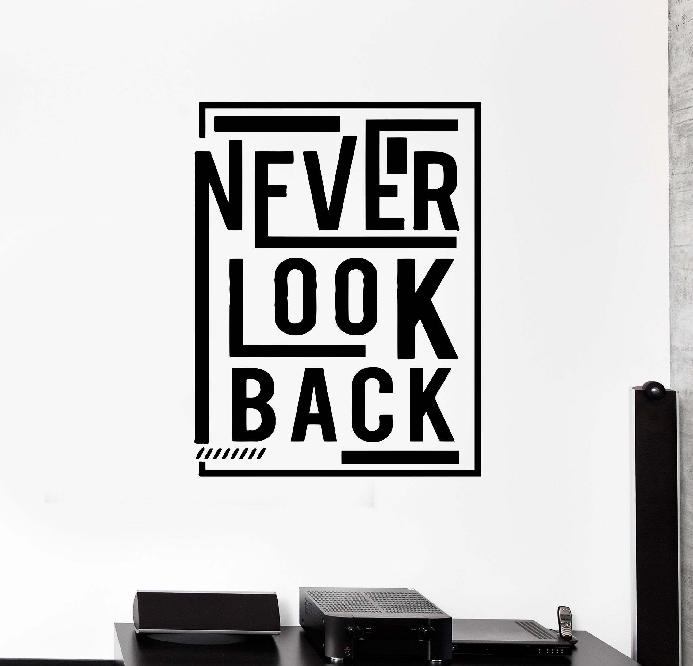 35 cm Phrase Never Look Back 27 x 35 cm Self Adhesive Sticker-image-0