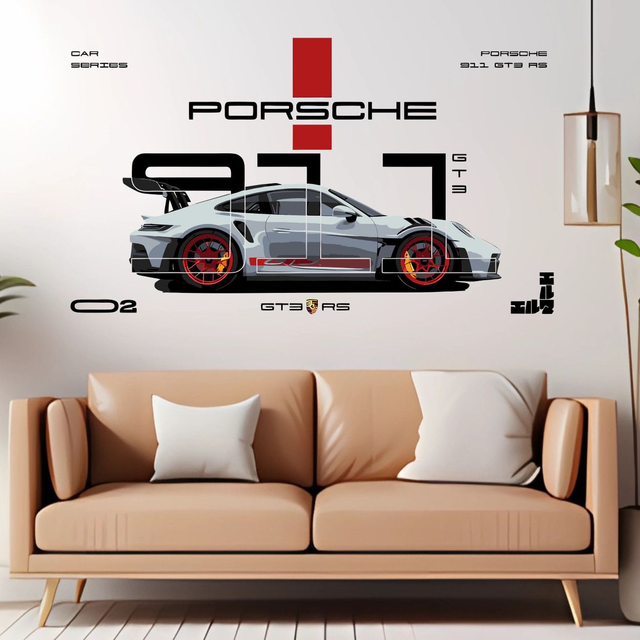 aquire international 120 cm Porsche 911 GTRS Wall Sticker Home Decoration Self Adhesive Sticker-picture-21