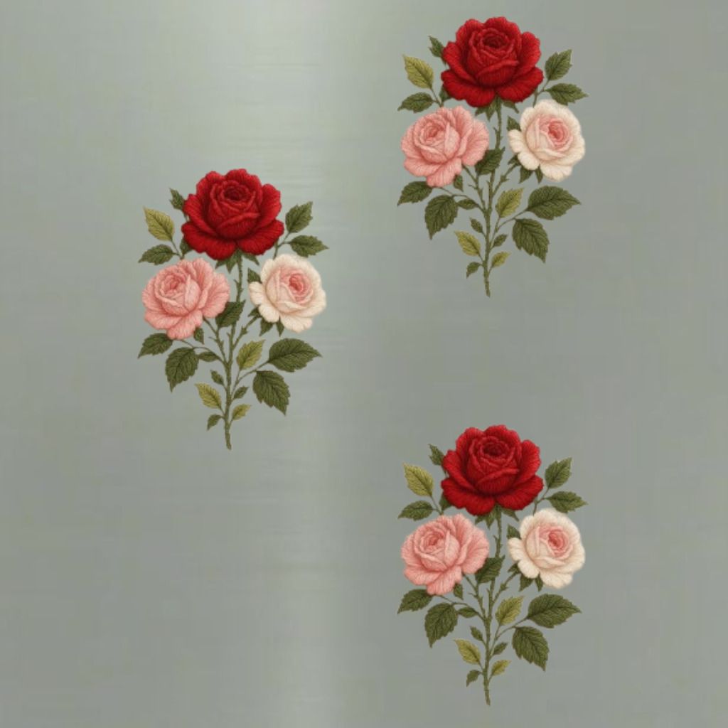 10 inch Beautiful Flower Botanical Embroidery Decorative Fabric Patch Self Adhesive Sticker-image-47