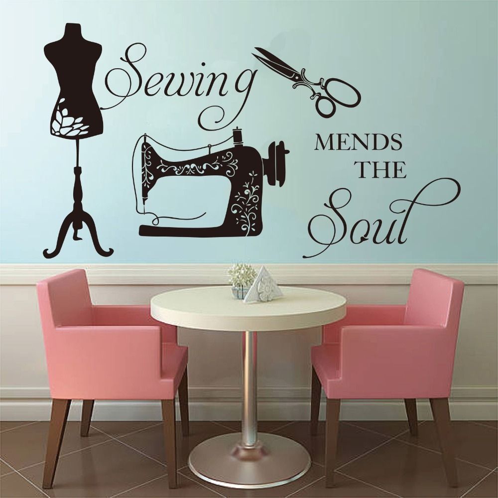 93 cm Sew Machine, Decorative Wall Sticker Wall Decoration Self Adhesive Sticker-image-18