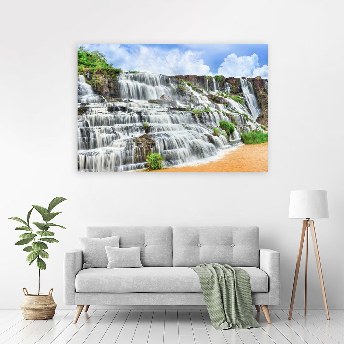 91 cm Beautiful Waterfall (Posters-36Inch X 24Inch) Self Adhesive Sticker-image-34