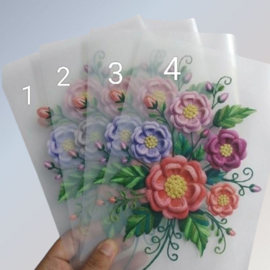10 inch Floral Bouquet Pattern Clear Decorative Sheet Self Adhesive Sticker-image-27