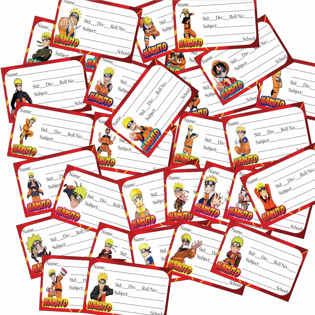 2.2 inch Naruto Nameslip for notebook | pack of 30 Self Adhesive Sticker-image-29