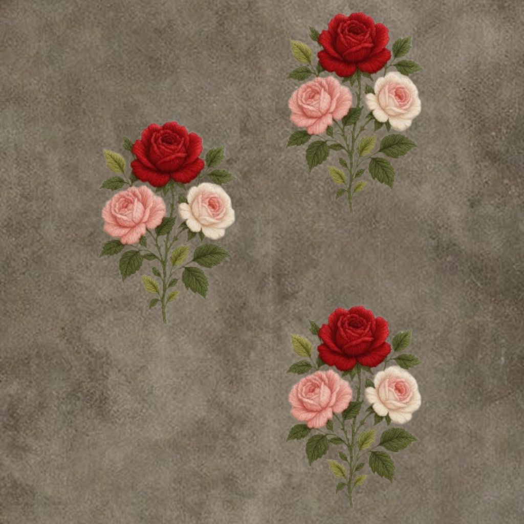10 inch Classic Rose Botanical Embroidery Fashion Applique Patch Self Adhesive Sticker-image-48