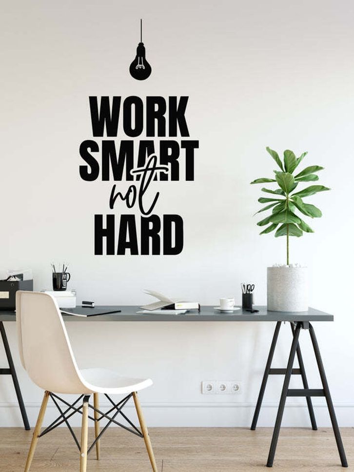 53 cm Work Smart Not Hard Worker 27 x 53 cm Self Adhesive Sticker-image-6