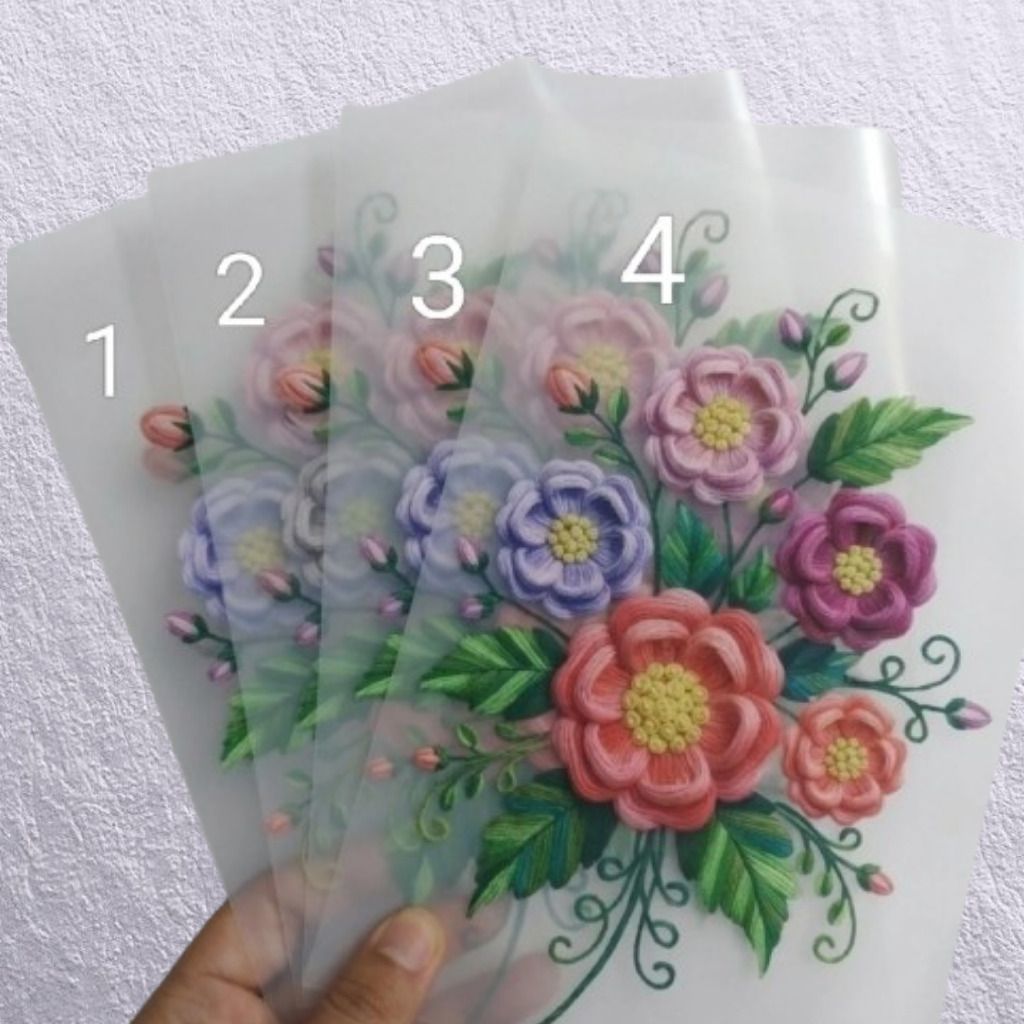 10 inch Decorative Flower Bouquet Clear Craft Sheet Self Adhesive Sticker-image-45