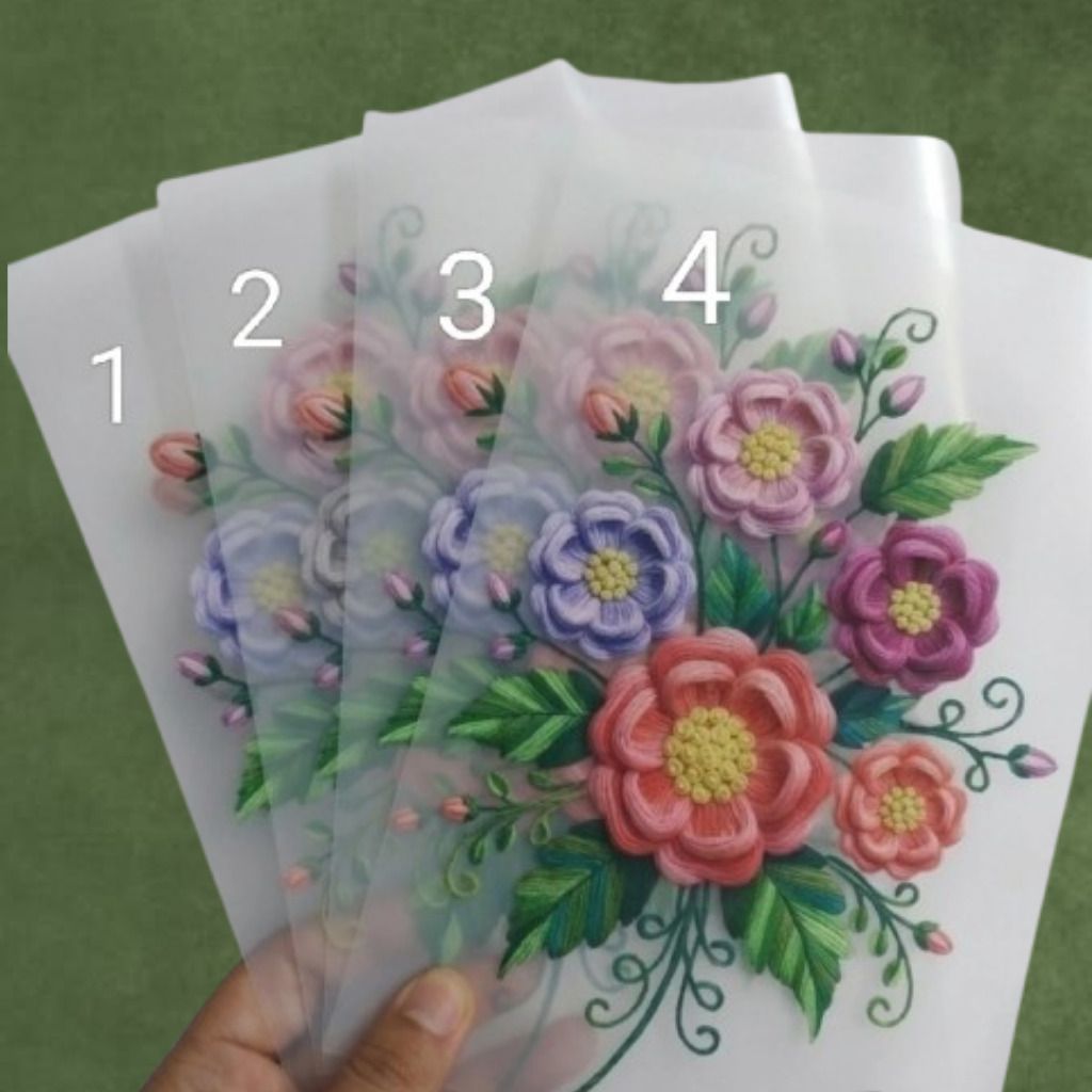 brafee 10 inch Colorful Bloom Motif Transparent Craft Sheet Self Adhesive Sticker-picture-10