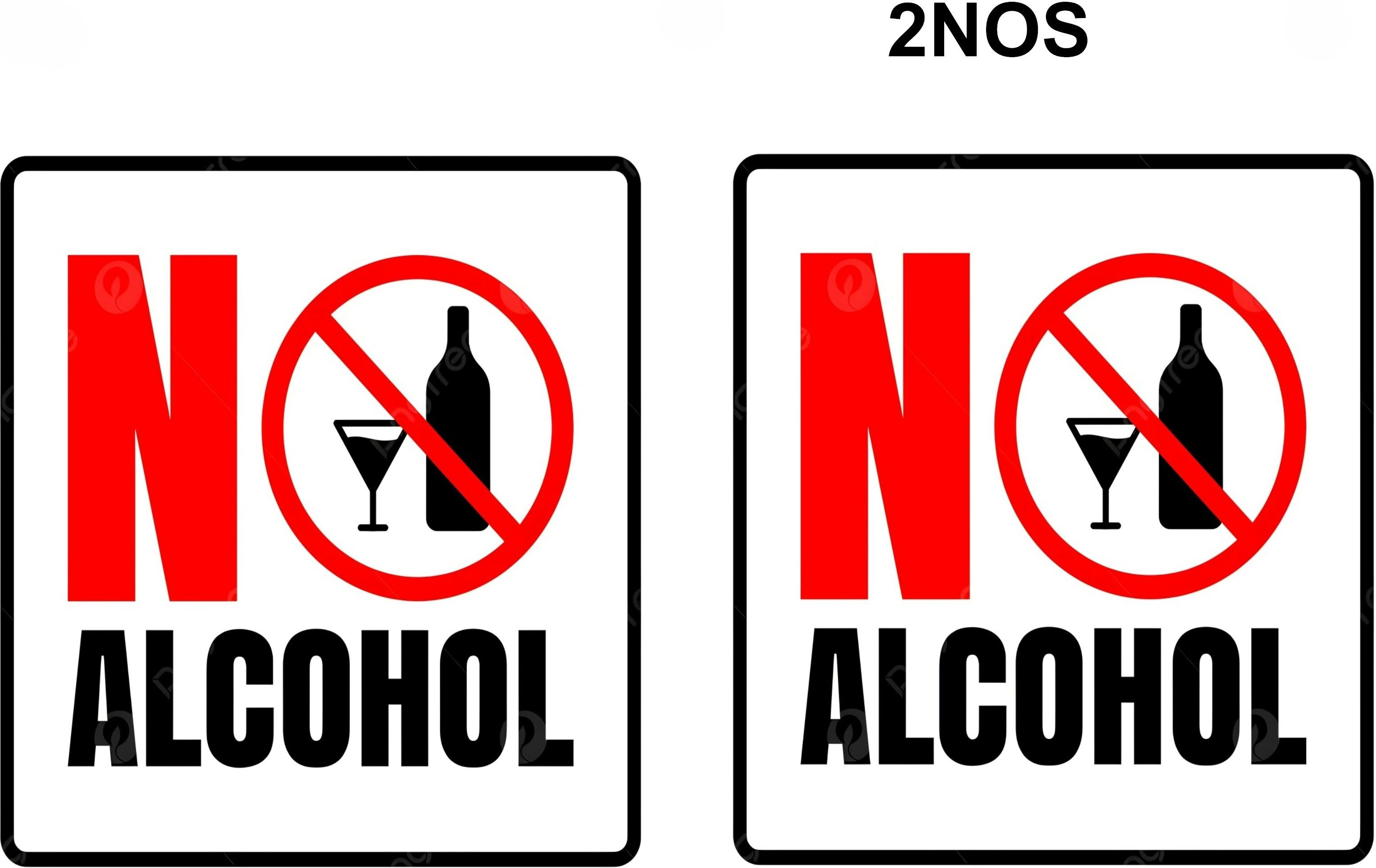 printlive 15 cm No Alcohol Sign Board Prohibition Signage Drink Restricted Area Sticker Self Adhesive Sticker-picture-25