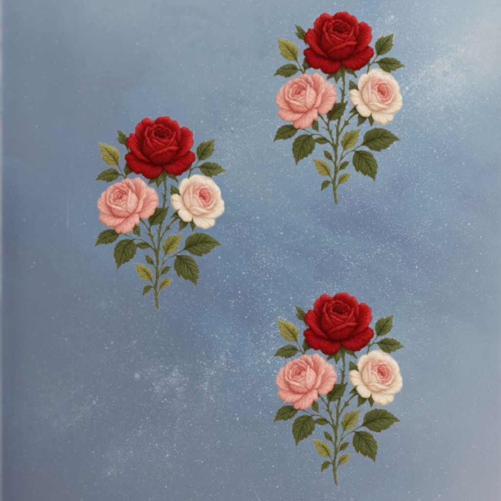 10 inch Graceful Floral Embroidery Handmade Textile Decoration Patch Self Adhesive Sticker-image-40