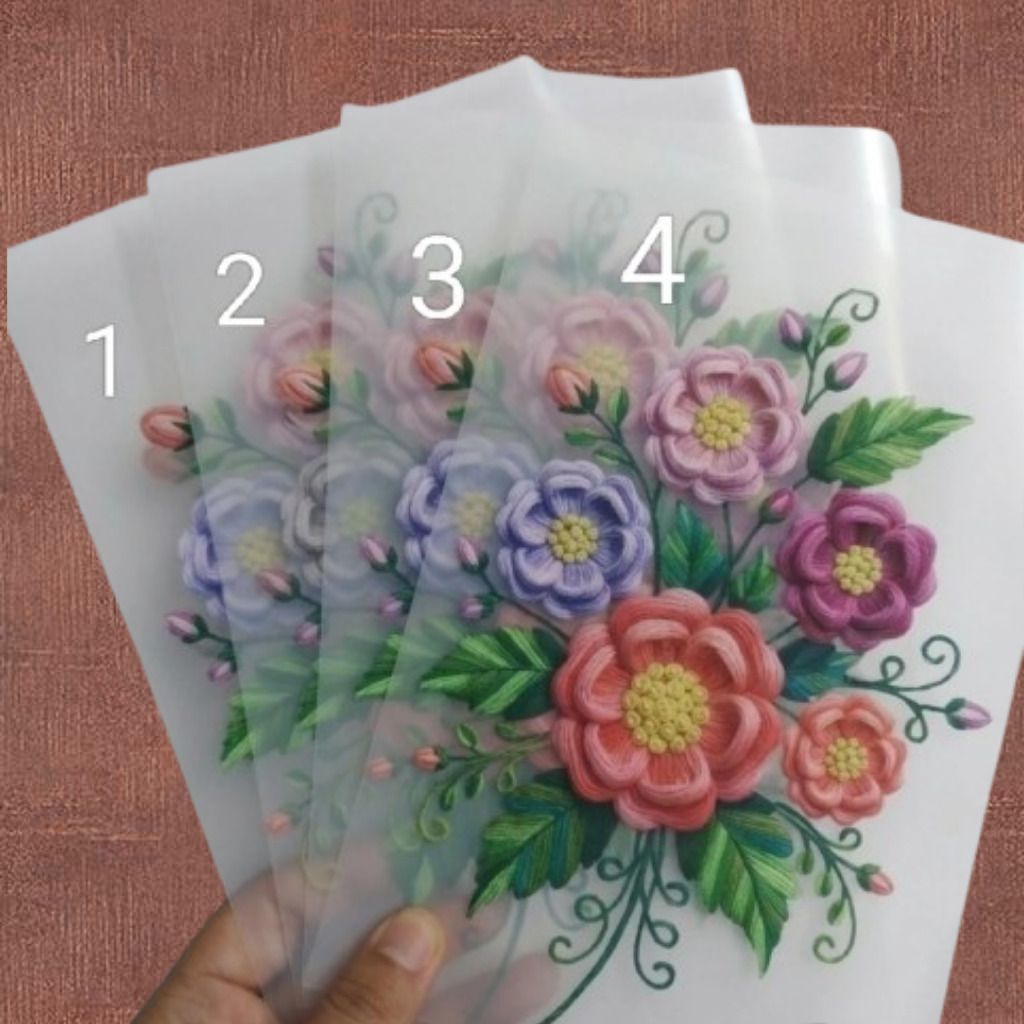 10 inch Elegant Bloom Pattern Clear Craft Sheet Self Adhesive Sticker-image-2