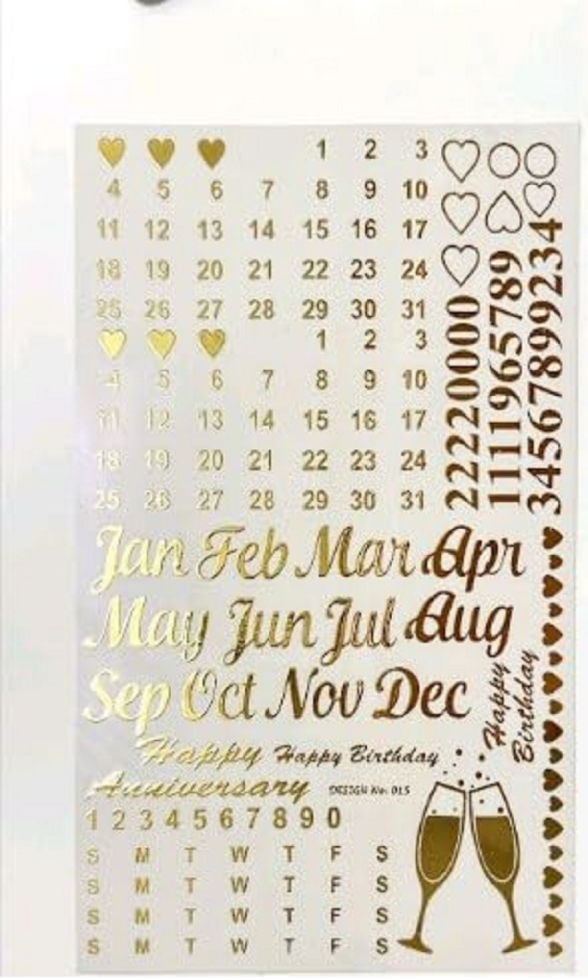revees clive 12 cm A5 Calender Sticker Metallic Sticker Sheet for Resin A/5 Metal Sticker Calender Self Adhesive Sticker-picture-12