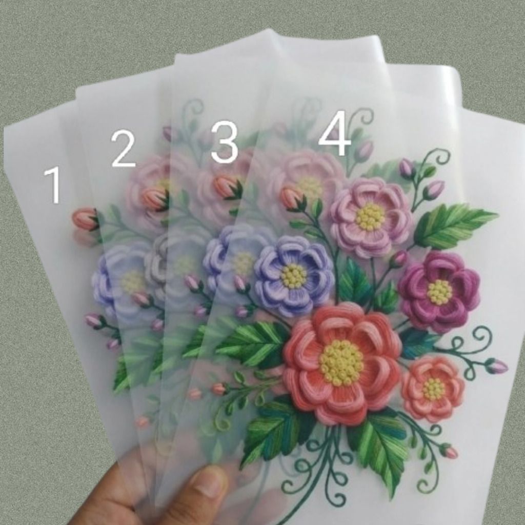 10 inch Delicate Bloom Pattern Transparent Decorative Craft Sheet Self Adhesive Sticker-image-39