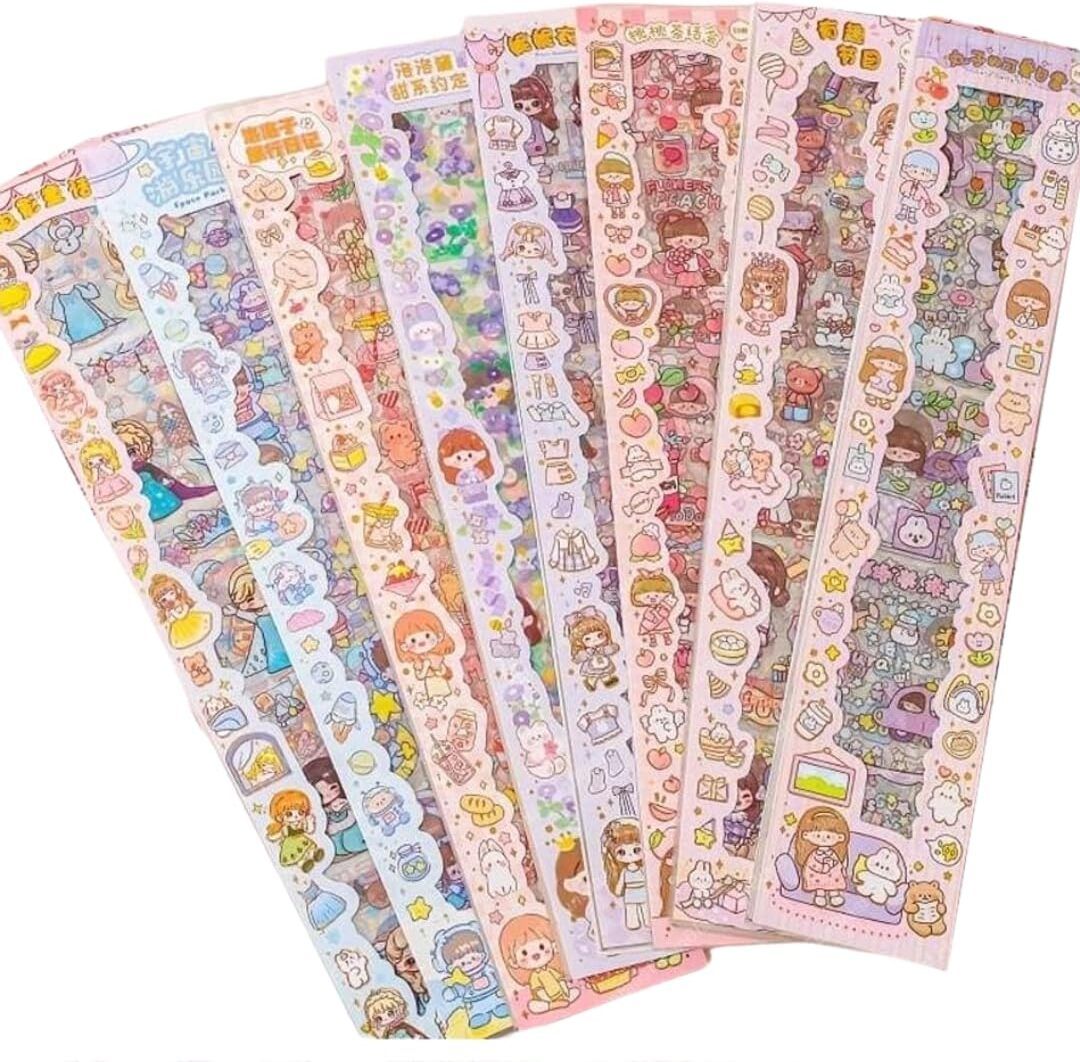 20 cm Cartoon Theme Kawaii Stickers-20 Pet Sheets Non-Reusable Sticker-image-30