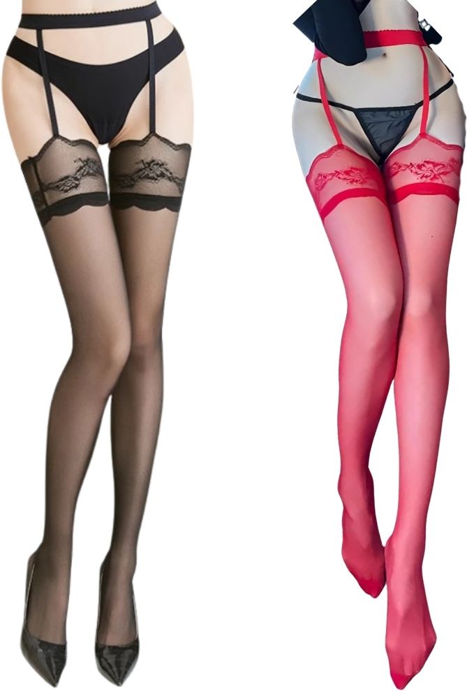 Women Lace Top Stockings-image-15