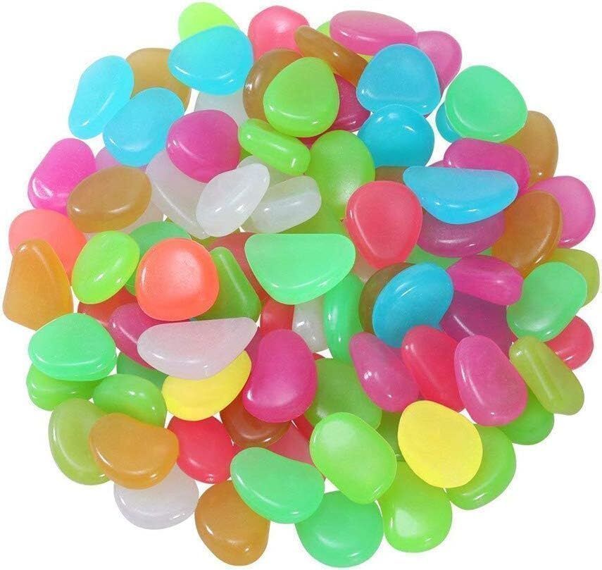 Glow in The Dark Rocks – 100 PCS Luminous Pebbles Stones Regular Oval Rock Pebbles-image-46