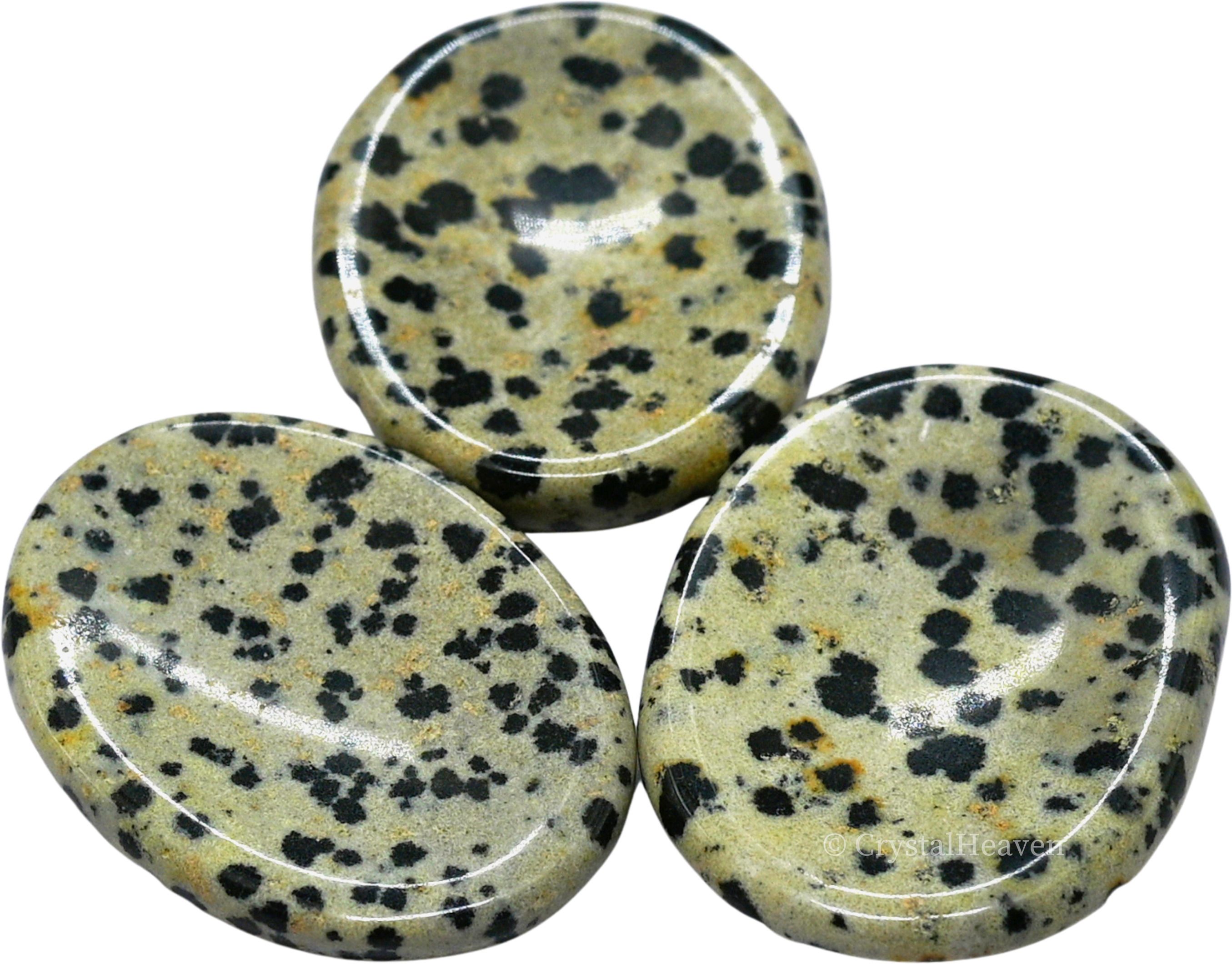 Dalmatian Jasper Crystal Thumb Worry Pebbles Stones For Anxiety Stress Polished Oval Crystal Pebbles-image-5