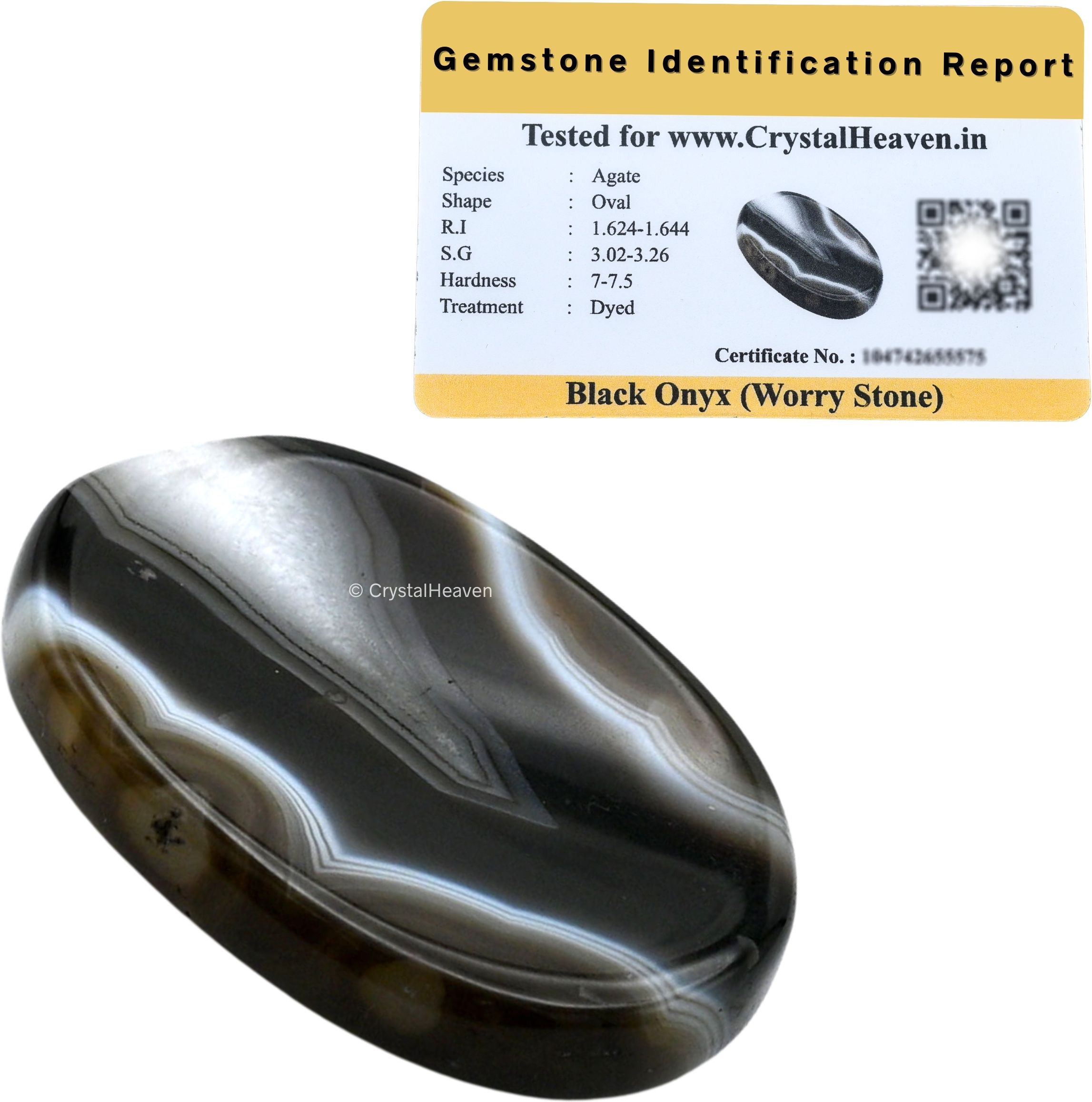crystal heaven Black Onyx Crystal Thumb Worry Pebbles Stones For Anxiety Stress Polished Oval Crystal Pebbles-picture-48
