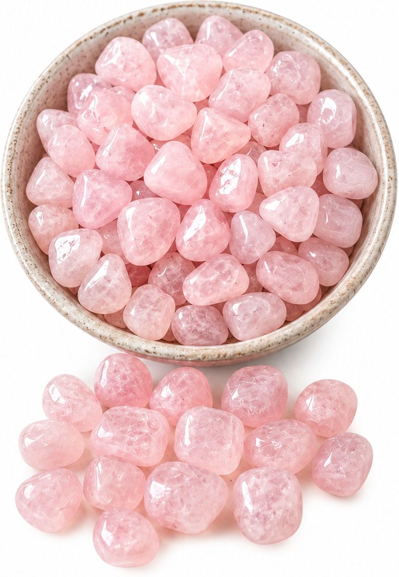 vrajcrystal Rose Quartz Tumble Stone Regular Round Sandstone Stone-picture-11