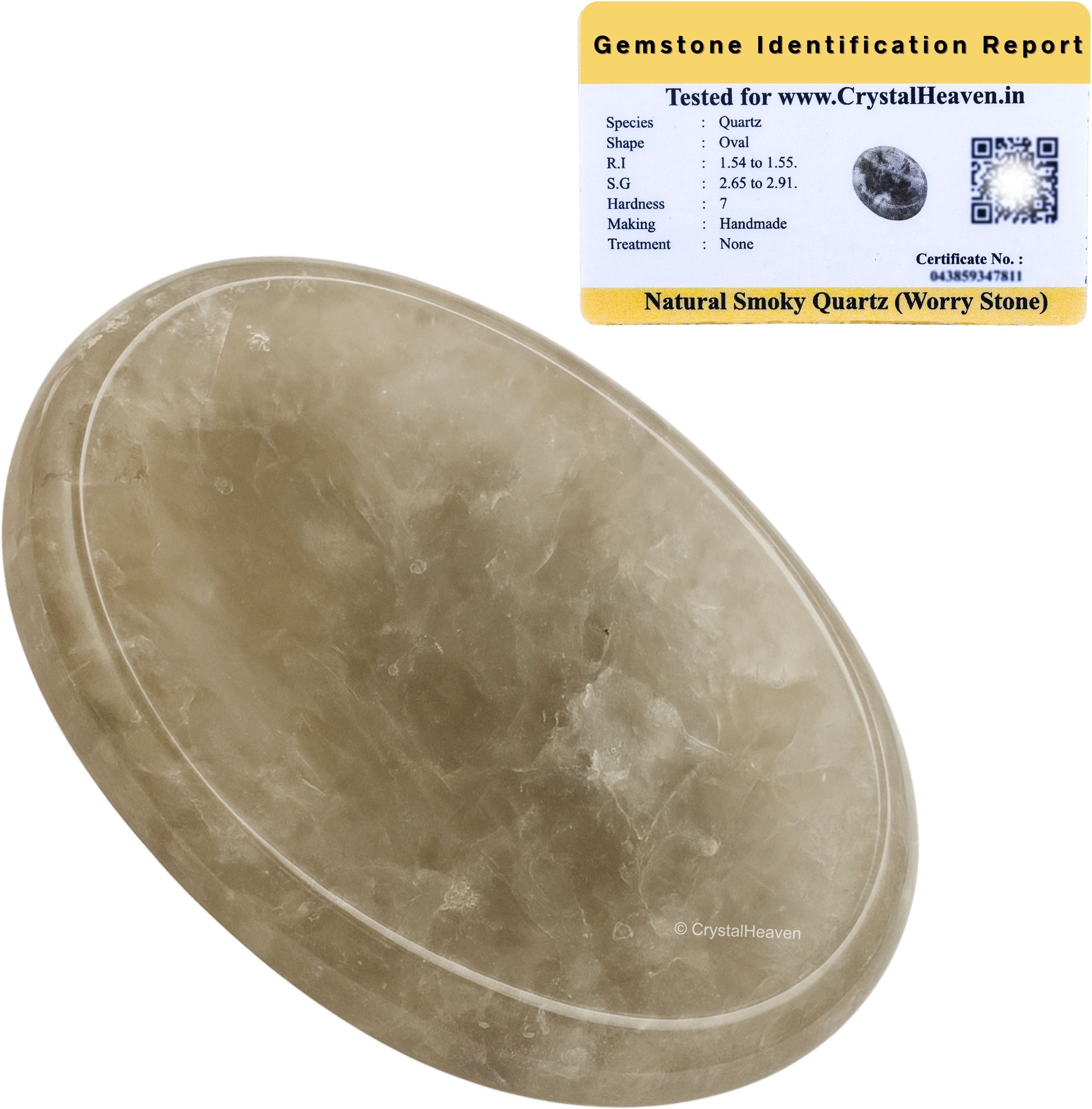 Smoky Quartz Crystal Thumb Worry Pebbles Stones For Anxiety Stress Polished Oval Crystal Pebbles-image-22