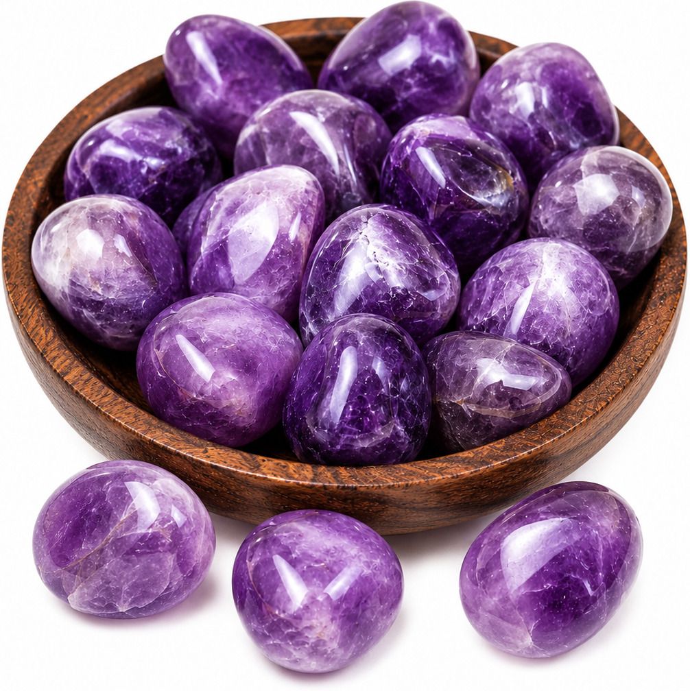 vrajcrystal Amethyst Tumble stone Regular Round Sandstone Pebbles-picture-37