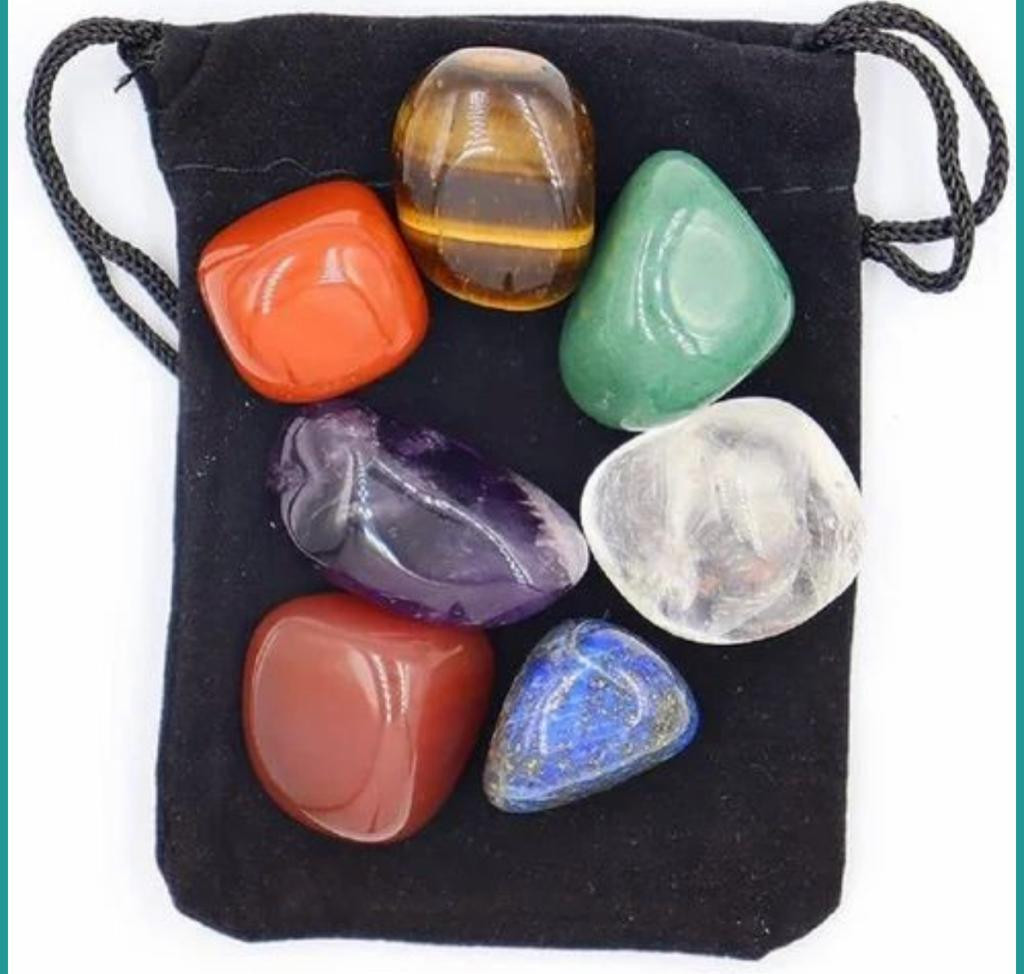 multiagate Chakra Stones Healing Crystals ,Tumbled and Polished Regular Rectangular Crystal Stone image 1