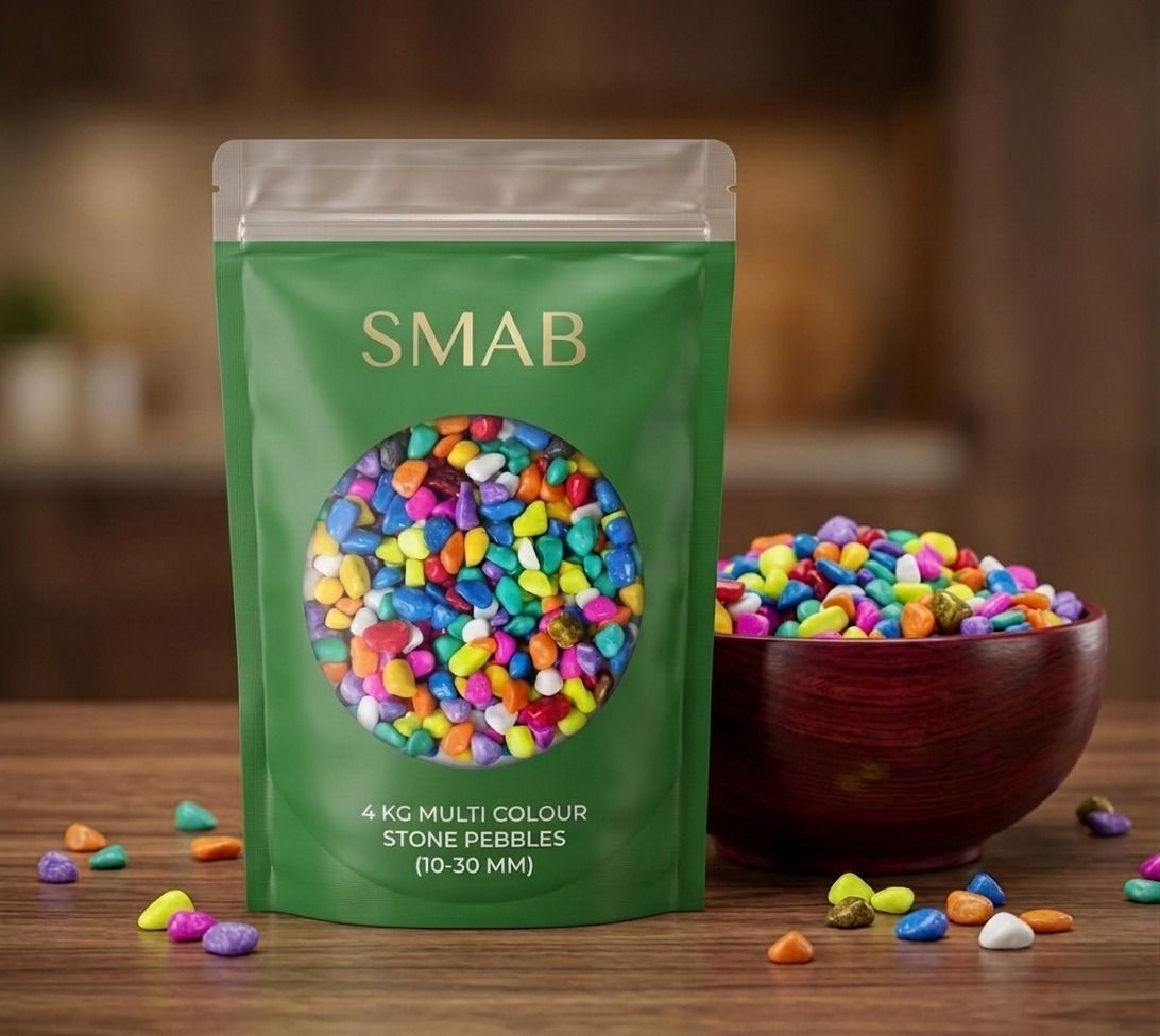 smab Multi Colour Stone Pebbles 4 Kg (10-30 MM) | Decorative Polished Pebble Polished Asymmetrical Granite, Marble, Rock Pebbles-picture-25