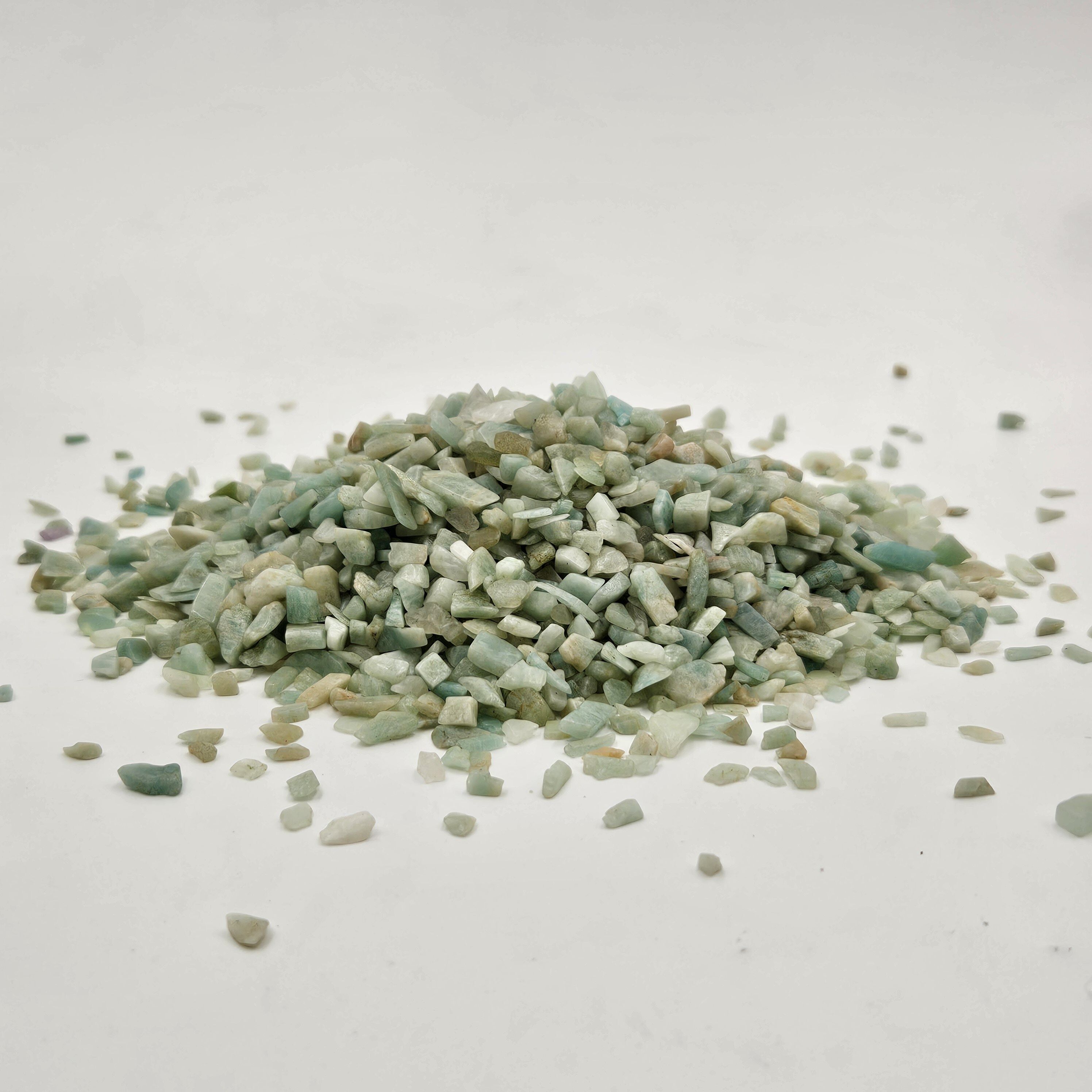 shree exim Amazonite Crystal Chips | For Vastu, Home Decor, Reiki Healing Regular Asymmetrical Crystal Pebbles-picture-30