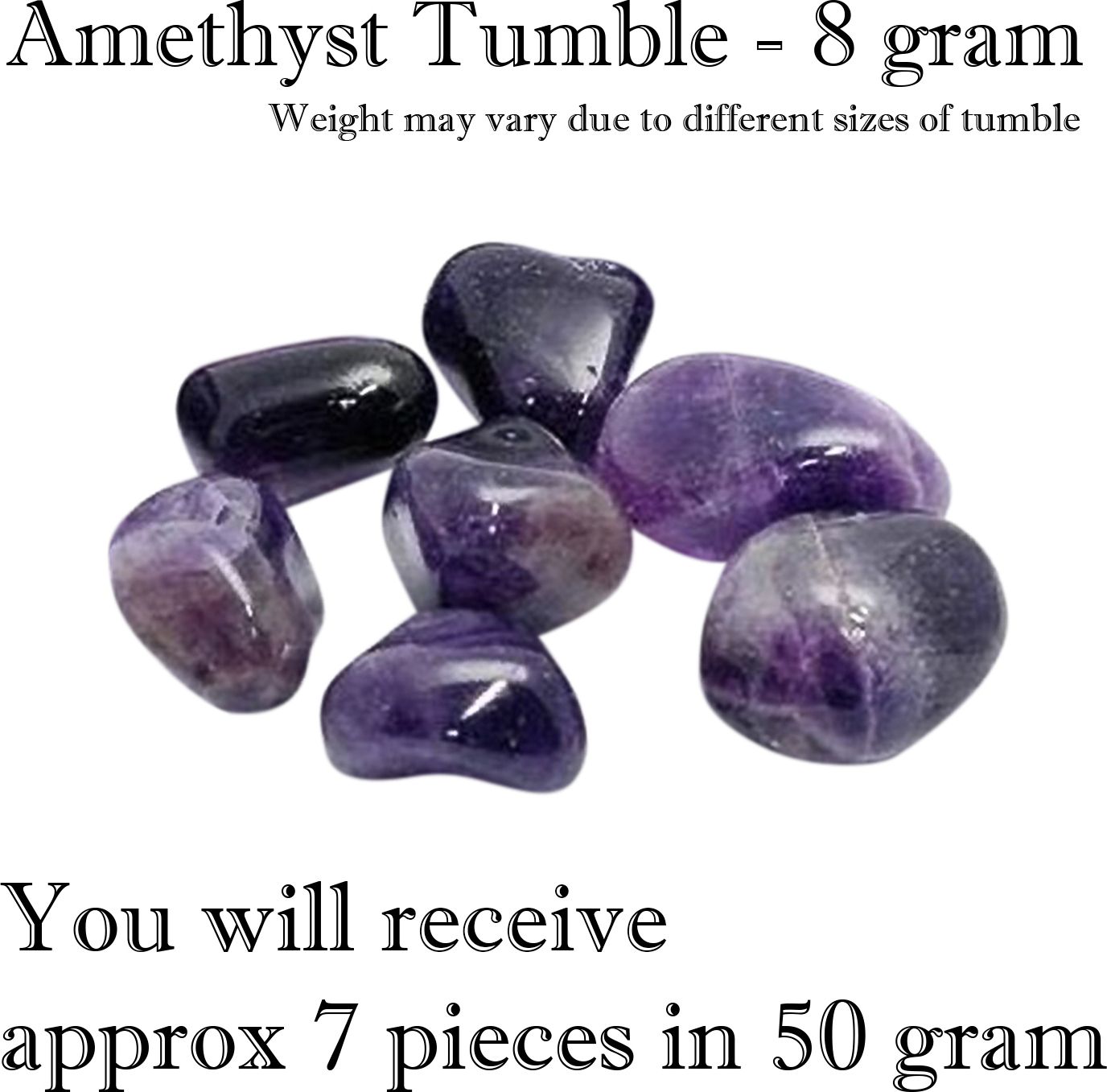 AMETHYST-TUMBLE-50GRAM Regular Round Crystal Stone-image-2