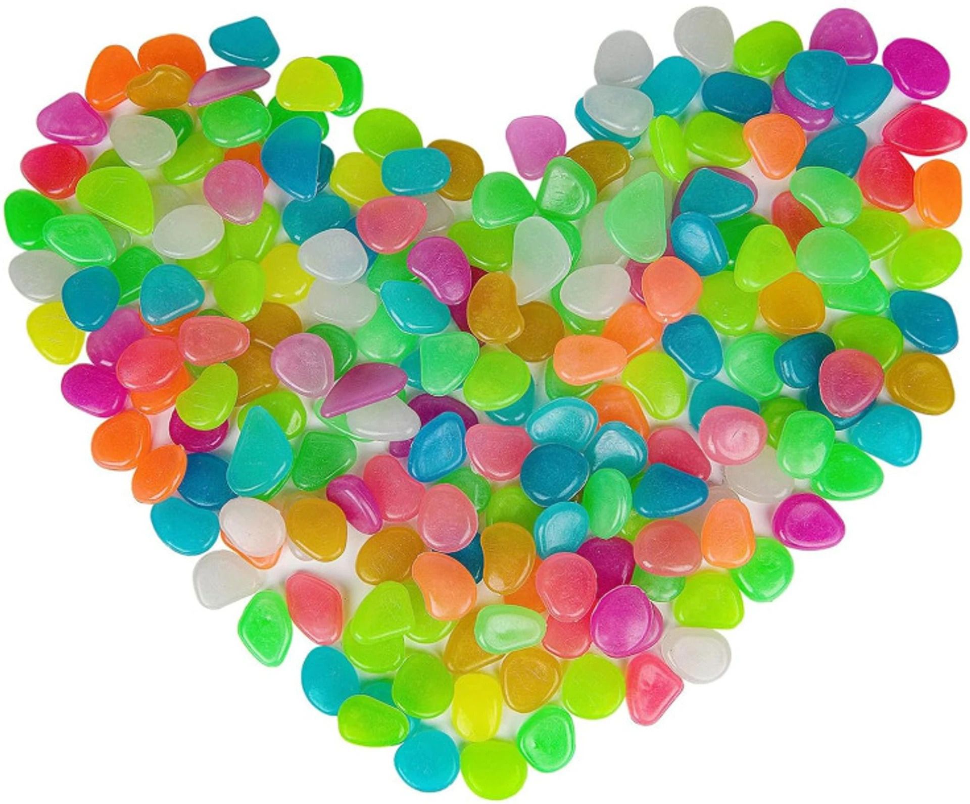 khatushyamenterprisee 100 Pcs Mixed Colorful Luminous Stones, Decorative Pebbles for Aquarium Fish Regular Angular Plastic Pebbles-picture-17