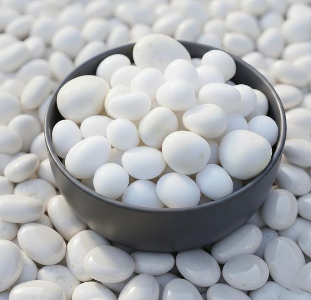 10.1 Kg Polished White Pebbles Stones Polished Oval, Asymmetrical Marble Pebbles-image-31