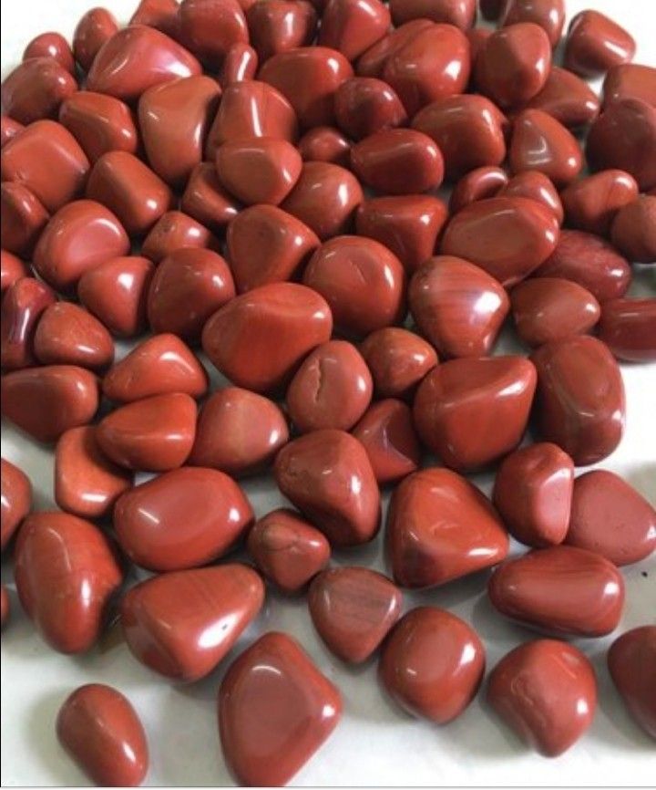 Red Jasper Tumble Crystals / Stones Engraved Asymmetrical Crystal Stone