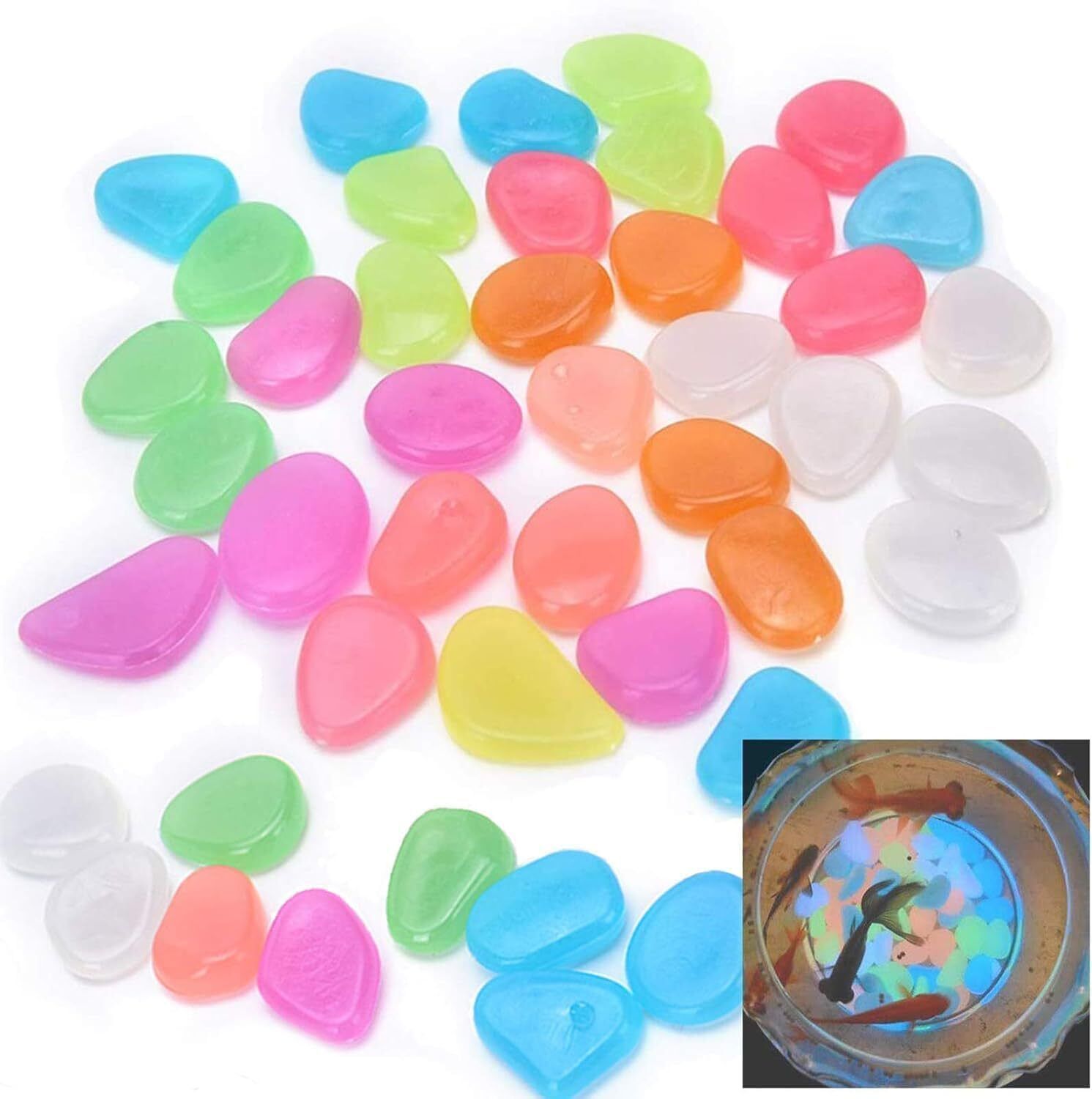 Glow in the Dark Garden Pebbles Stones Regular, Polished Oval Rock Pebbles-image-25