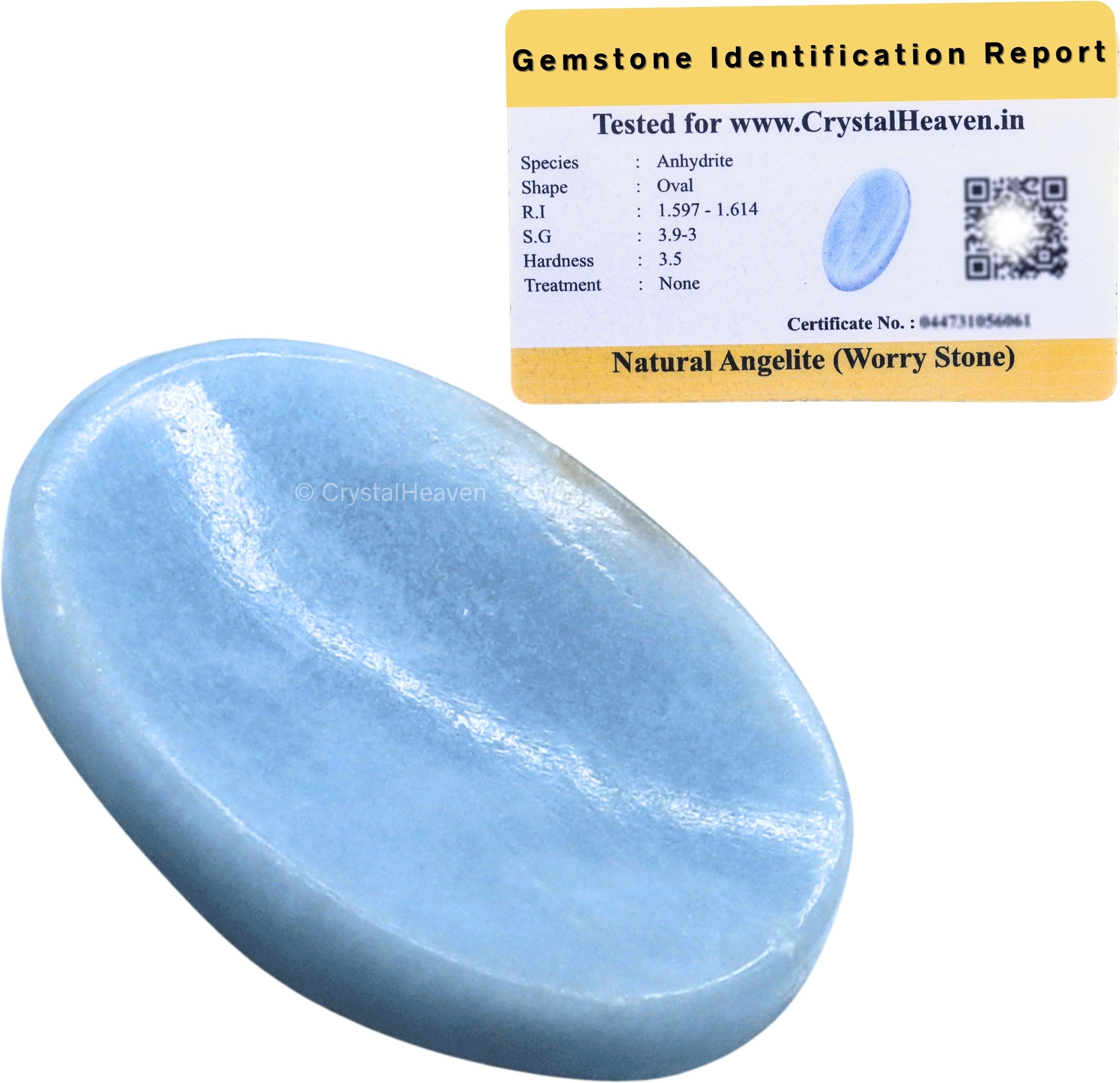 Angelite Crystal Thumb Worry Pebbles Stones For Anxiety Stress Polished Oval Crystal Pebbles-image-4